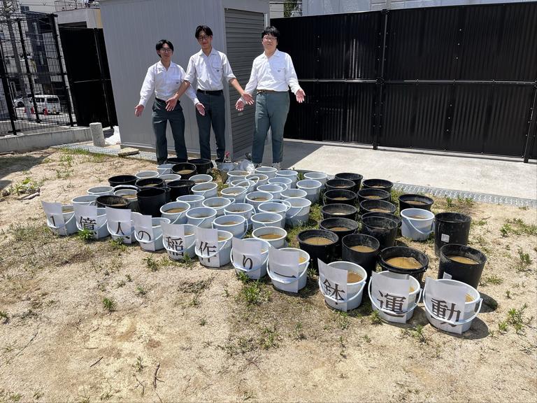 高ⅢCの生徒3名、「１億人の稲づくり一鉢運動」に挑戦中！ 画像